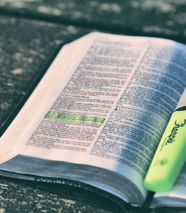 Open Bible with HIghlighter Pen